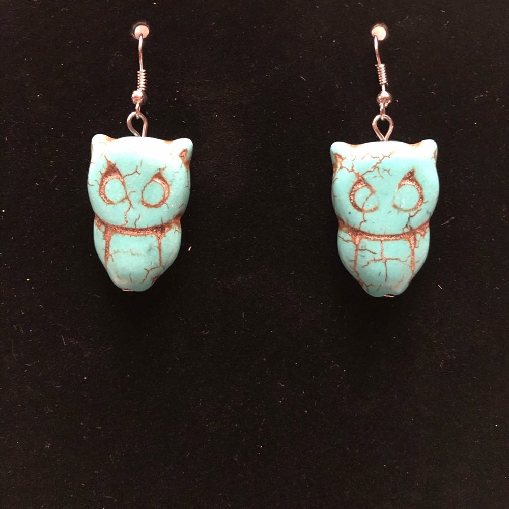 Turquoise owl earrings beautiful set